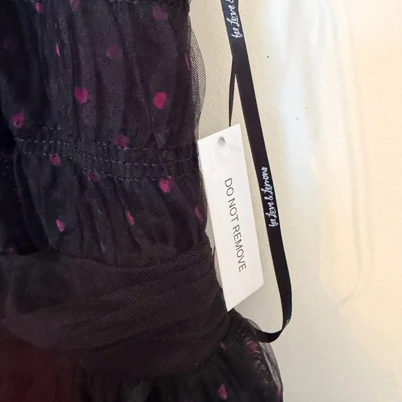 For Love & Lemons Janelle Black Maxi Dress with Pink Accents - Picture 8 of 11